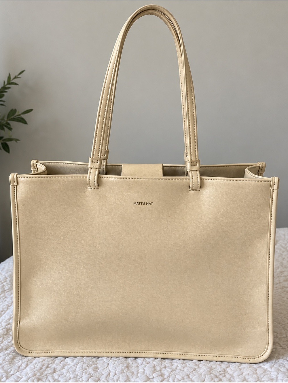 Matt & Nat Pale Cream Structured Vegan Tote